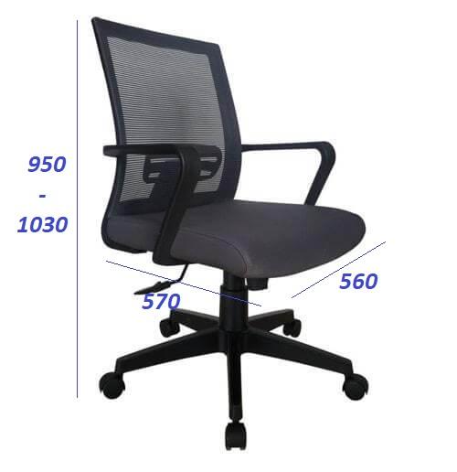 Ghế lưới nhân viên GL117 chân nhựa